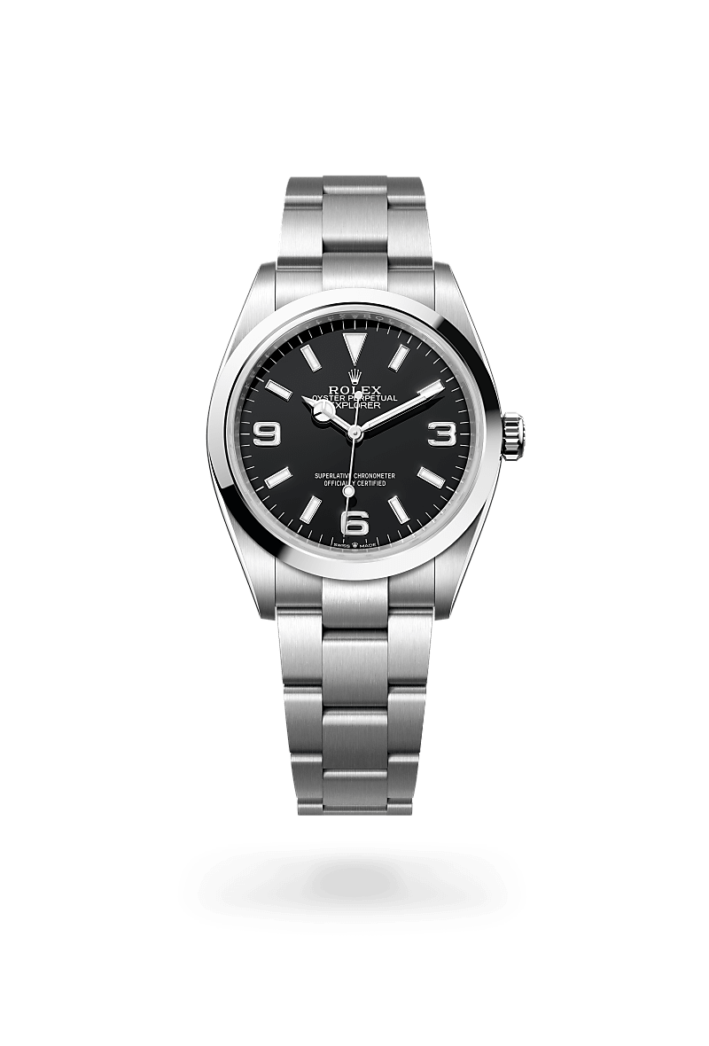 rolex EXPLORER front view in Oystersteel, M124270-0001 - Hyundaiwatch