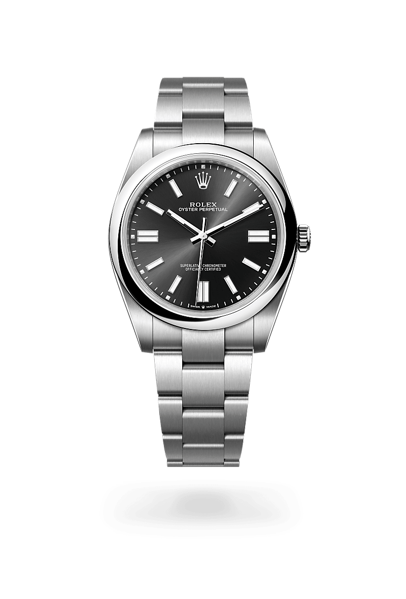 오이스터스틸 소재의 롤렉스 OYSTER PERPETUAL 정면, M124300-0002 - 현대시계