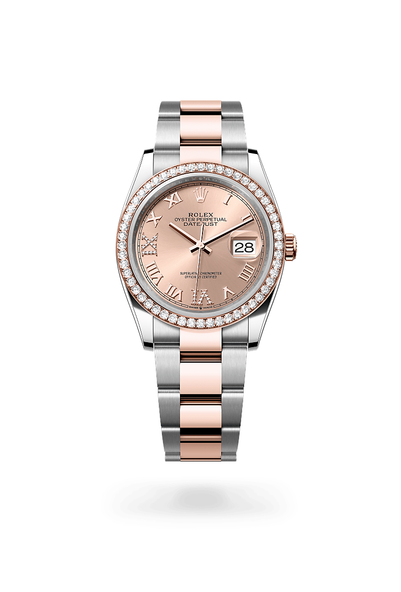 rolex DATEJUST front view in Everose Rolesor - combination of Oystersteel and Everose gold, M126281RBR-0016 - Hyundaiwatch