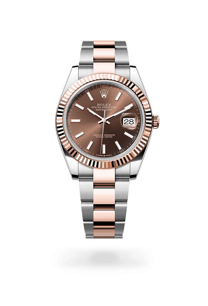 에버로즈 롤레조 - 오이스터스틸과 에버로즈 골드의 조합 소재의 롤렉스 DATEJUST 정면, M126331-0001 - 현대시계