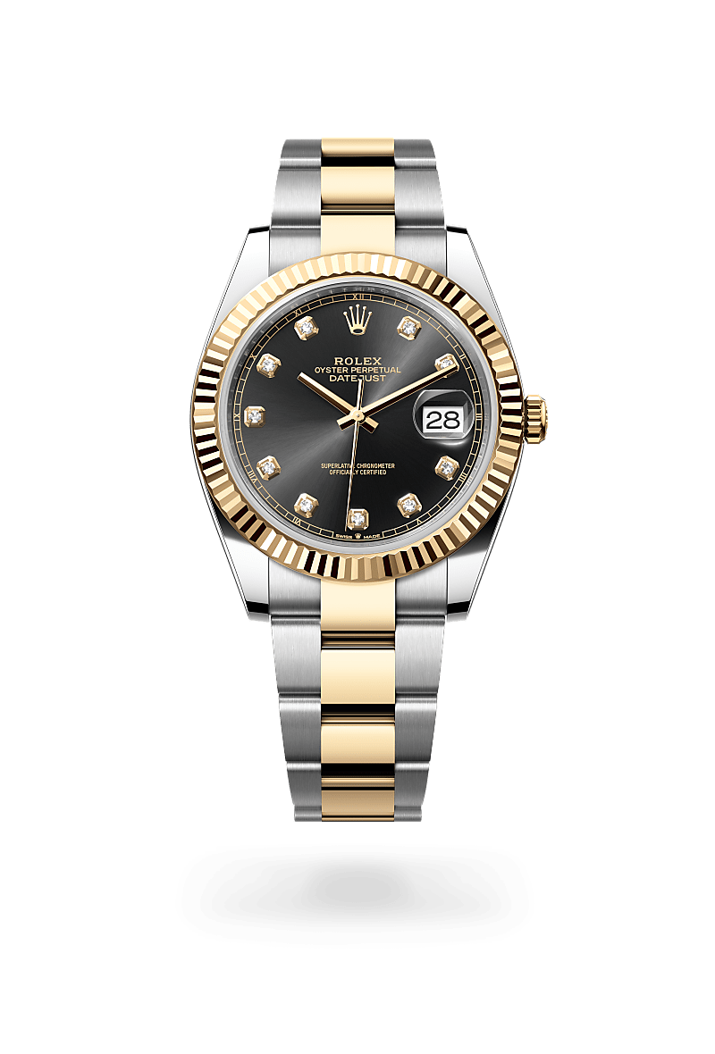 옐로우 롤레조 – 오이스터스틸과 옐로우 골드의 조합 소재의 롤렉스 DATEJUST 정면, M126333-0005 - 현대시계