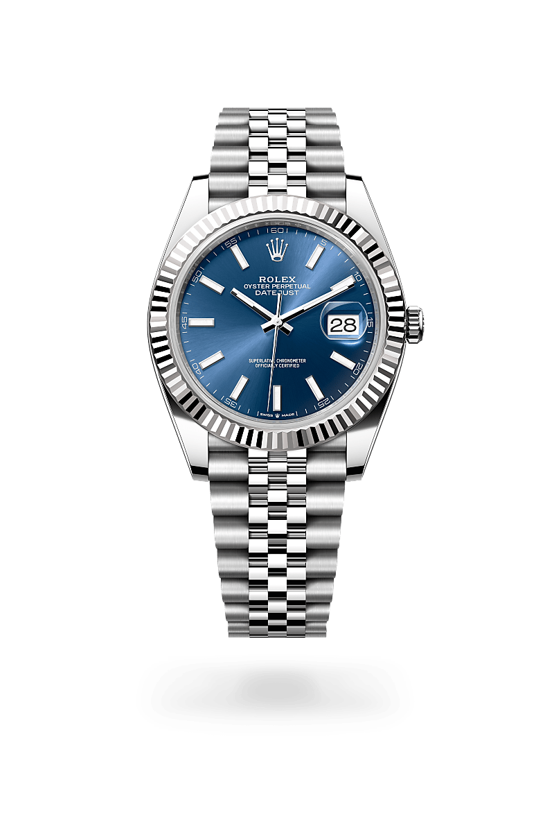 화이트 롤레조 – 오이스터스틸과 화이트 골드의 조합 소재의 롤렉스 DATEJUST 정면, M126334-0002 - 현대시계