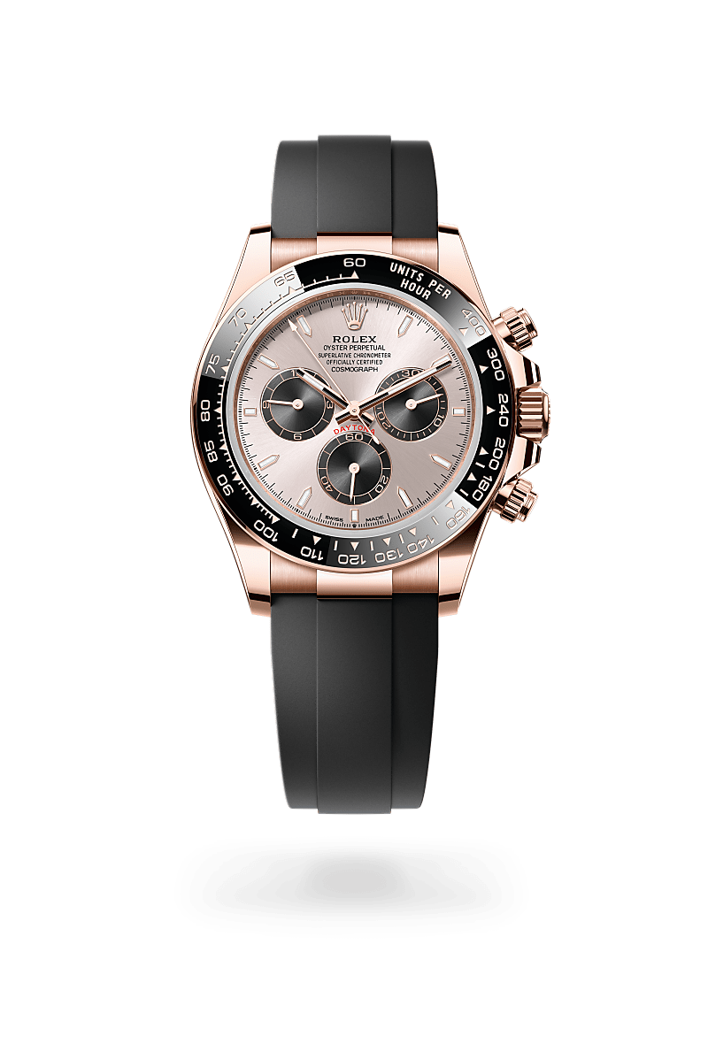 18캐럿 에버로즈 골드 소재의 롤렉스 COSMOGRAPH DAYTONA 정면, M126515LN-0006 - 현대시계