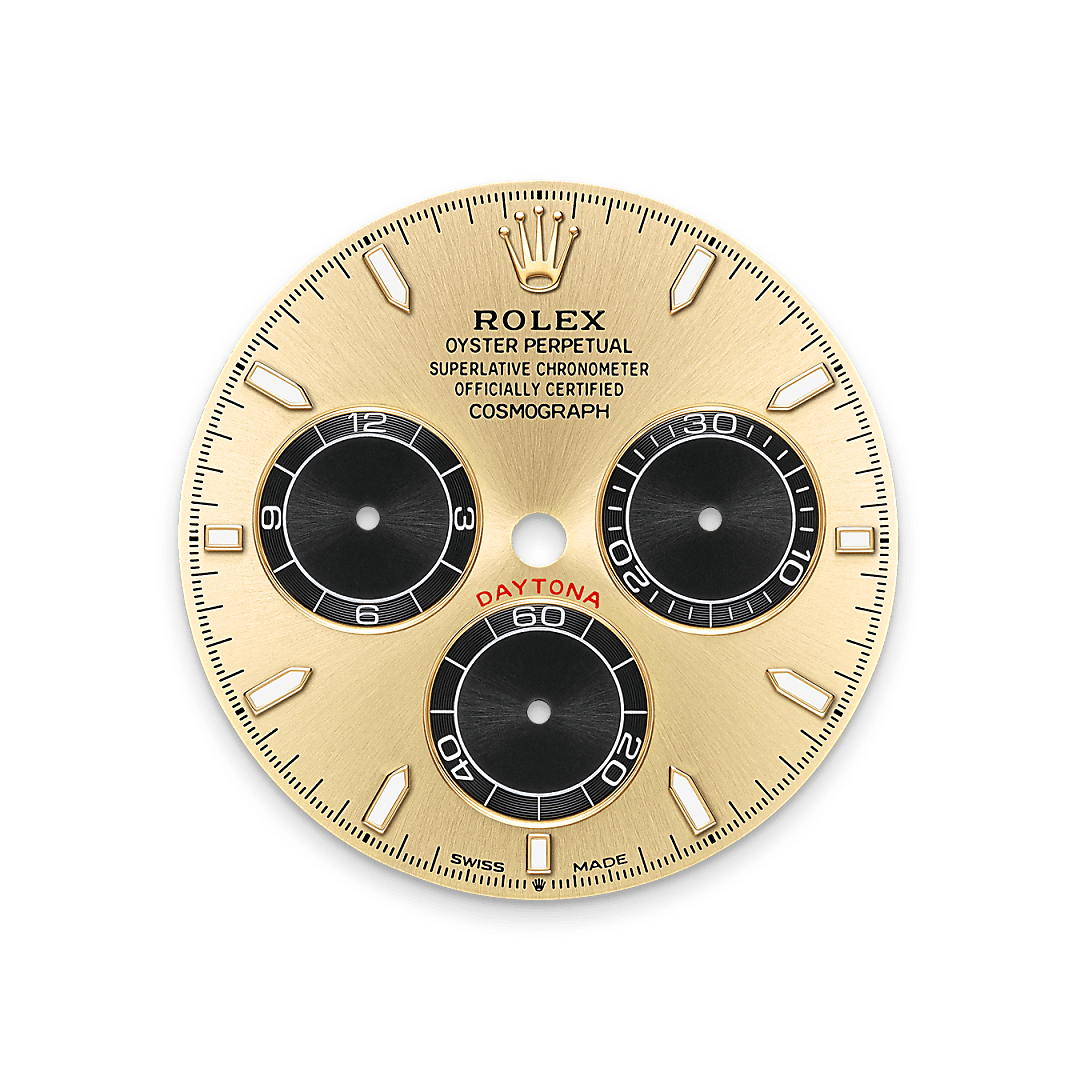 18캐럿 옐로우 골드 소재의 롤렉스 Cosmograph Daytona 다이얼, M126518LN-0012 - 현대시계