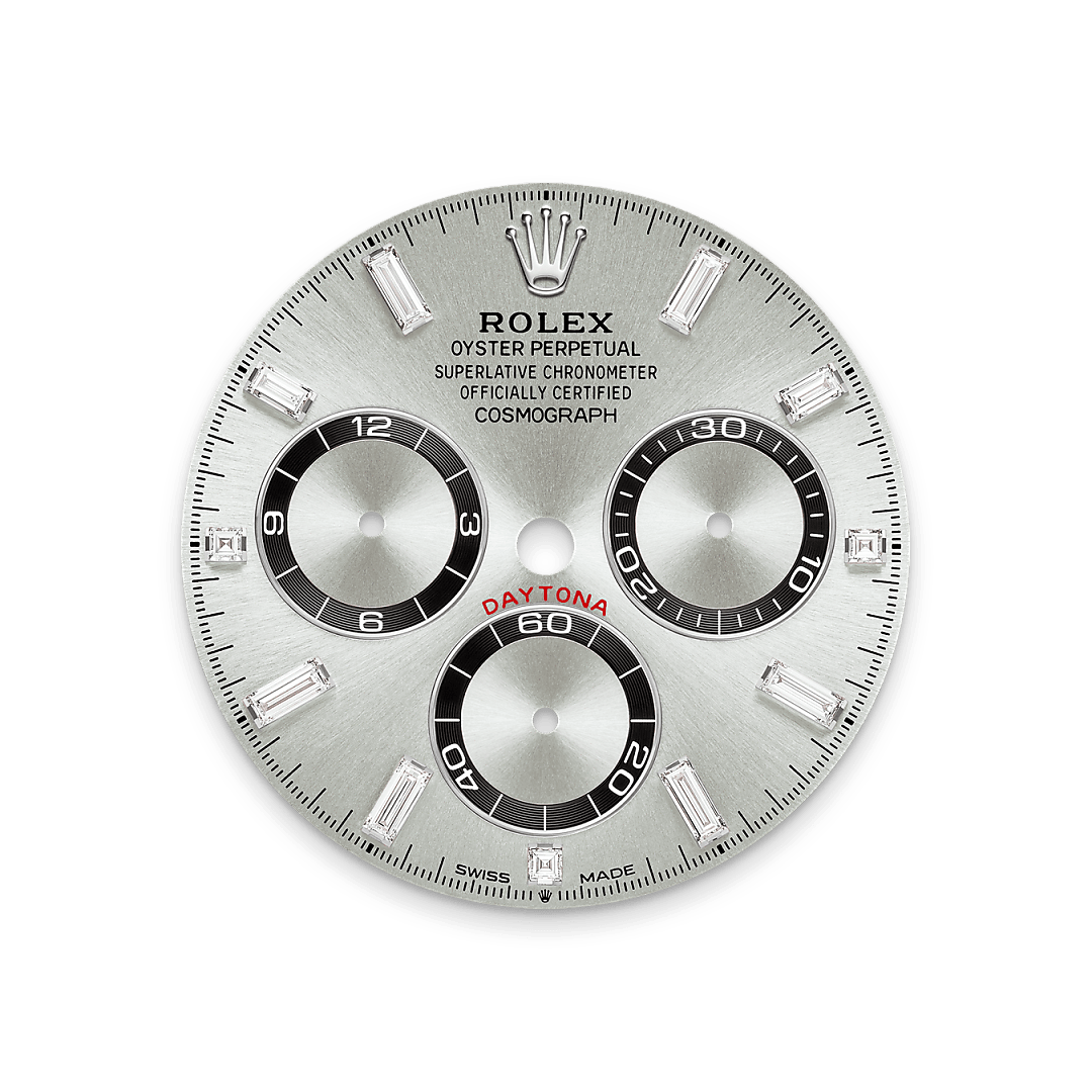 18캐럿 화이트 골드, 다이아몬드가 세팅된 러그 소재의 롤렉스 Cosmograph Daytona 다이얼, M126539TBR-0002 - 현대시계