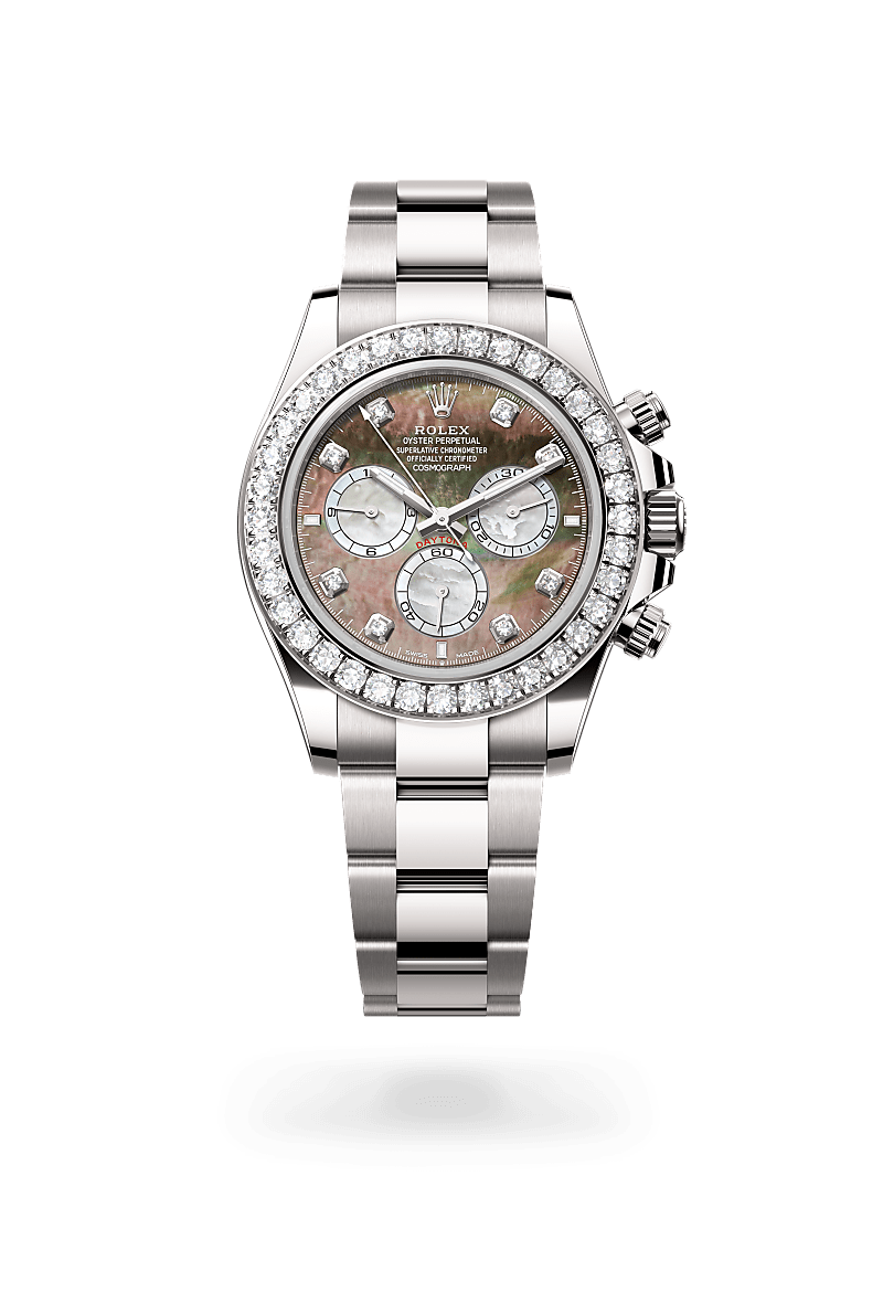 rolex COSMOGRAPH DAYTONA front view in 18 ct white gold, M126579RBR-0001 - Hyundaiwatch