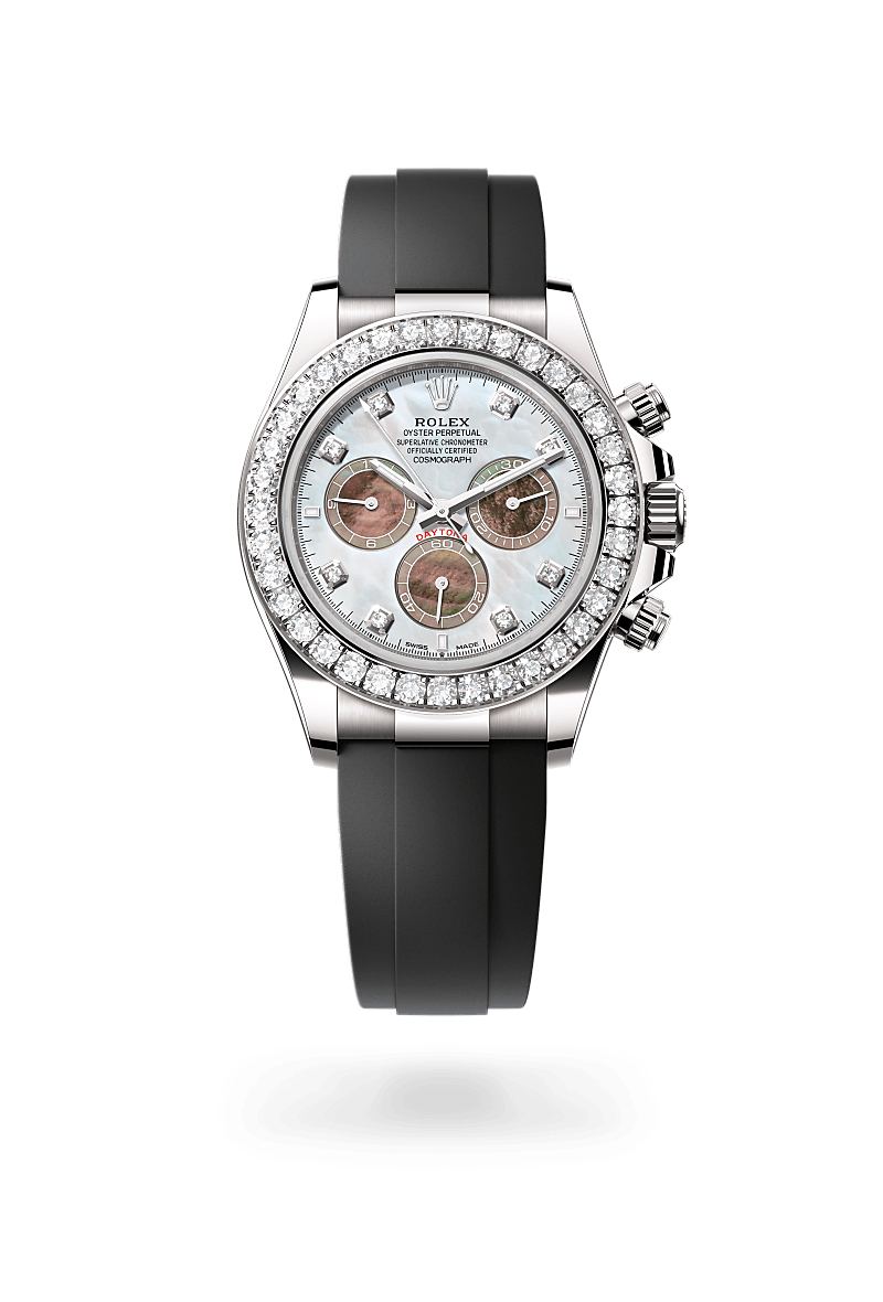 rolex COSMOGRAPH DAYTONA front view in 18 ct white gold, M126589RBR-0001 - Hyundaiwatch