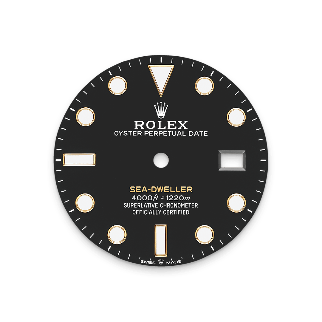 옐로우 롤레조 – 오이스터스틸과 옐로우 골드의 조합 소재의 롤렉스 Sea-Dweller 다이얼, M126603-0001 - 현대시계