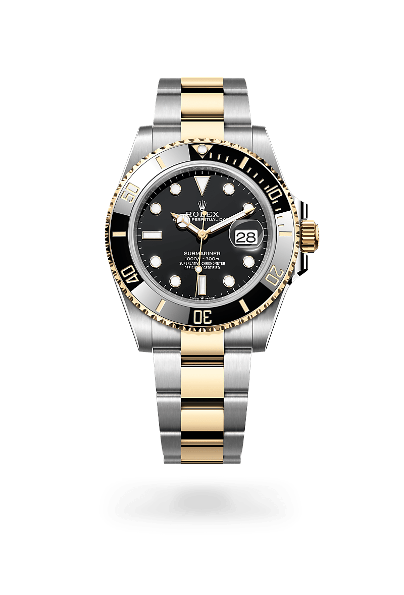 옐로우 롤레조 – 오이스터스틸과 옐로우 골드의 조합 소재의 롤렉스 SUBMARINER 정면, M126613LN-0002 - 현대시계