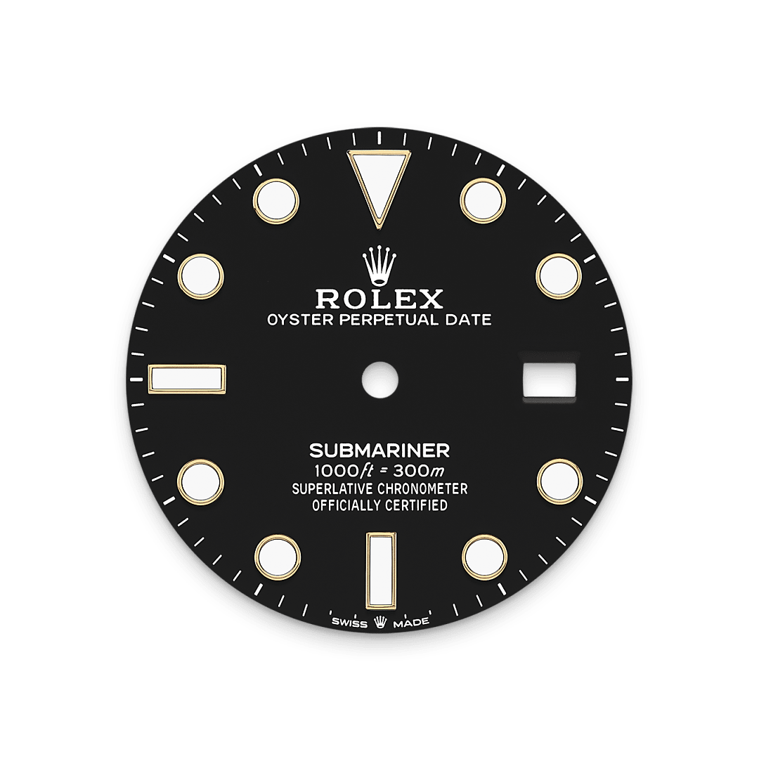 rolex Submariner Date dial  in 18 ct yellow gold, M126618LN-0002 - Hyundaiwatch