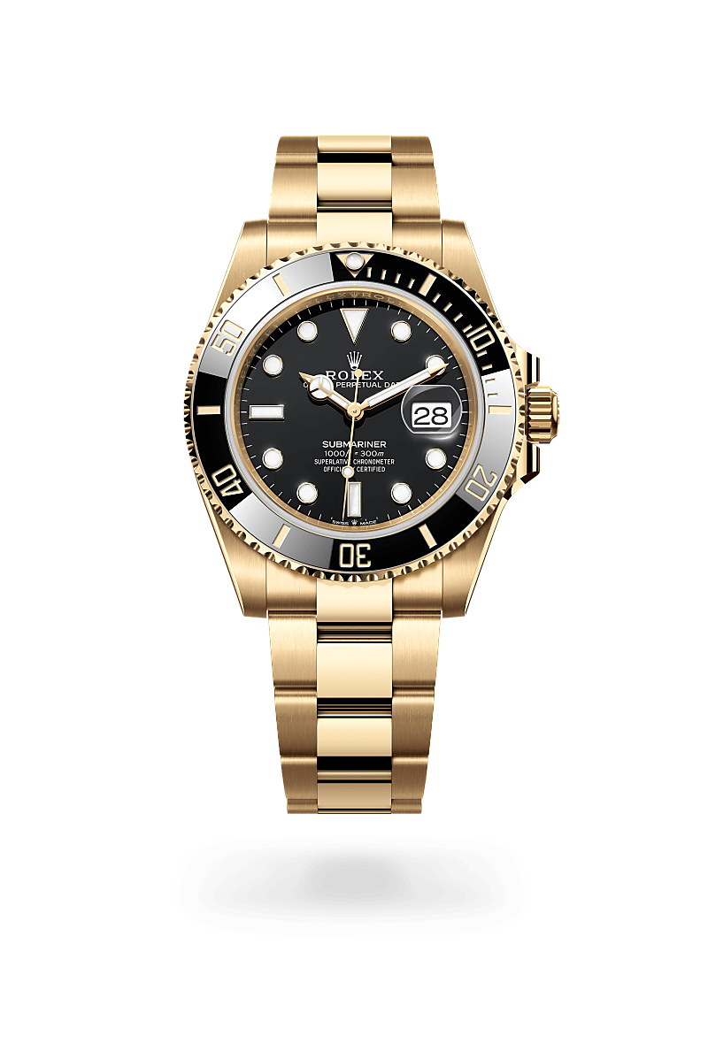 18캐럿 옐로우 골드 소재의 롤렉스 SUBMARINER 정면, M126618LN-0002 - 현대시계