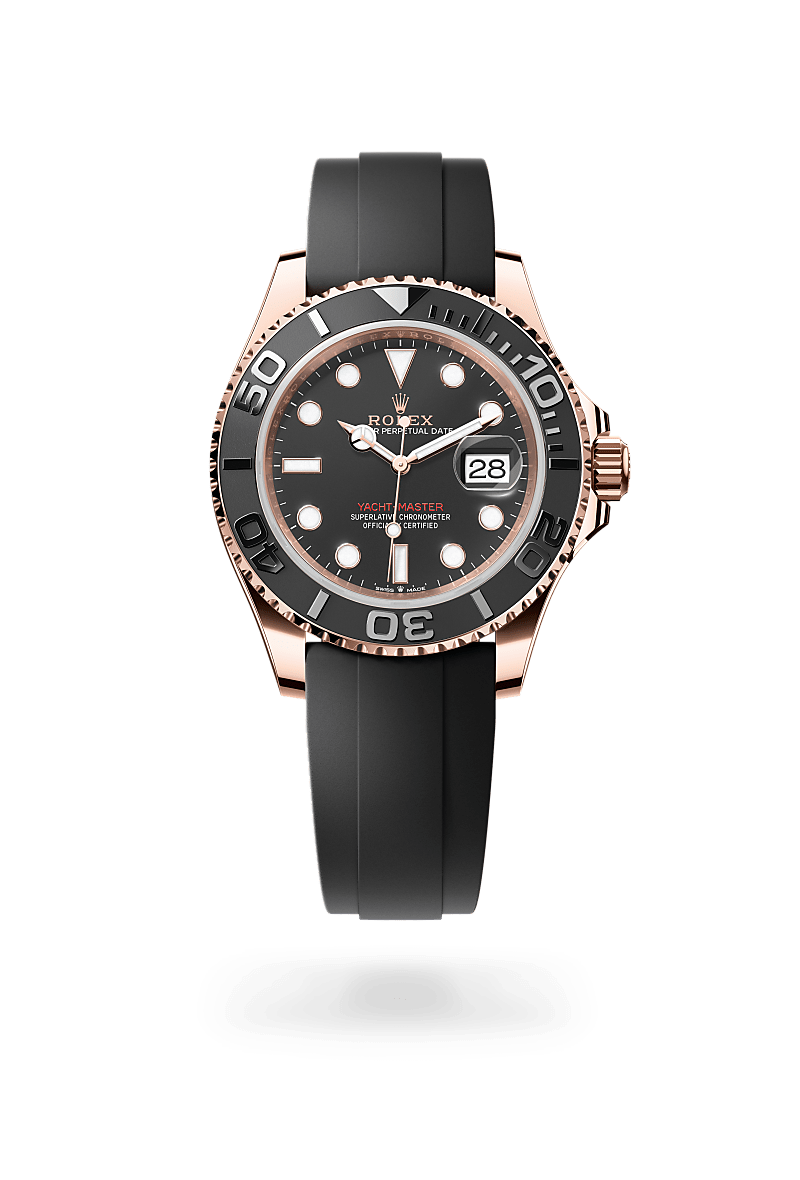 18캐럿 에버로즈 골드 소재의 롤렉스 YACHT-MASTER 정면, M126655-0002 - 현대시계