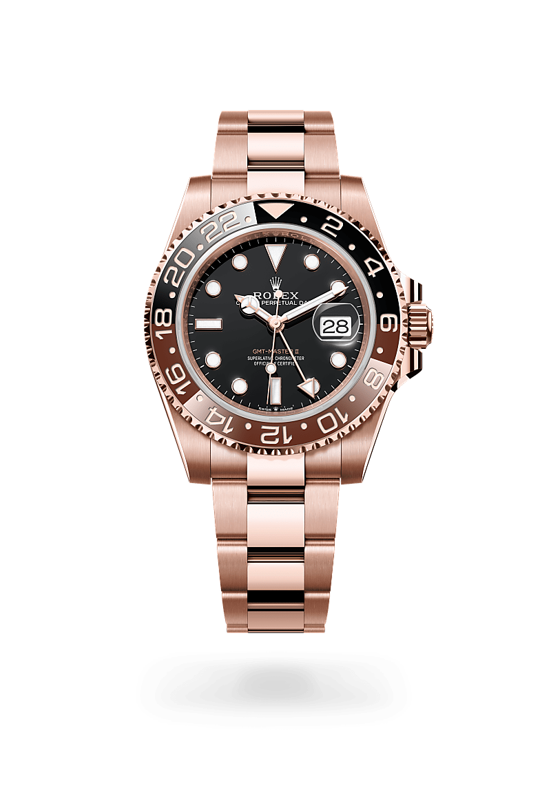 rolex GMT-MASTER II front view in 18 ct Everose gold, M126715CHNR-0001 - Hyundaiwatch