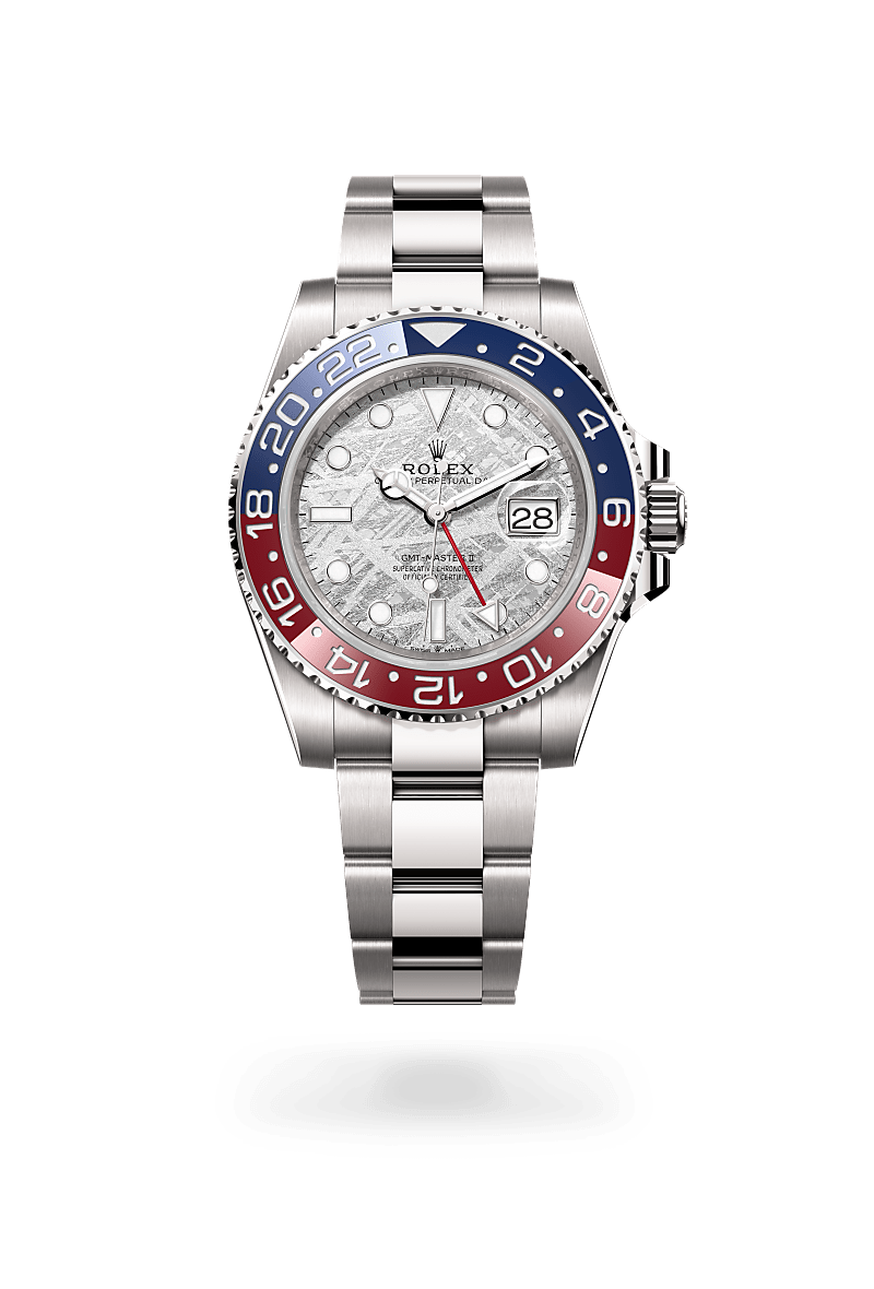 18캐럿 화이트 골드 소재의 롤렉스 GMT-MASTER II 정면, M126719BLRO-0002 - 현대시계