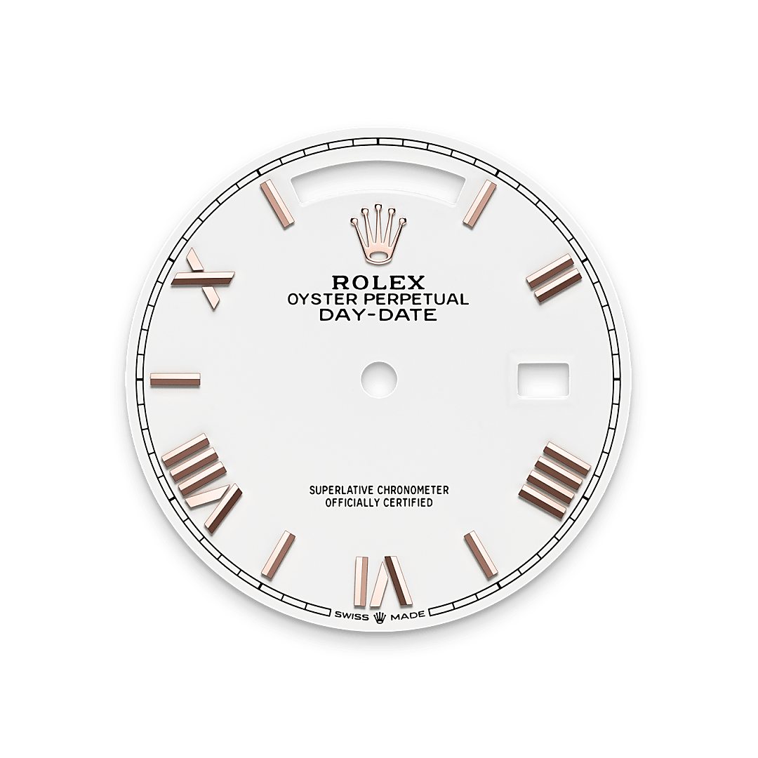 18캐럿 에버로즈 골드 소재의 롤렉스 Day-Date 36 다이얼, M128235-0070 - 현대시계