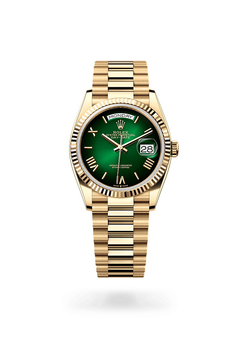 rolex DAY-DATE front view in 18 ct yellow gold, M128238-0118 - Hyundaiwatch