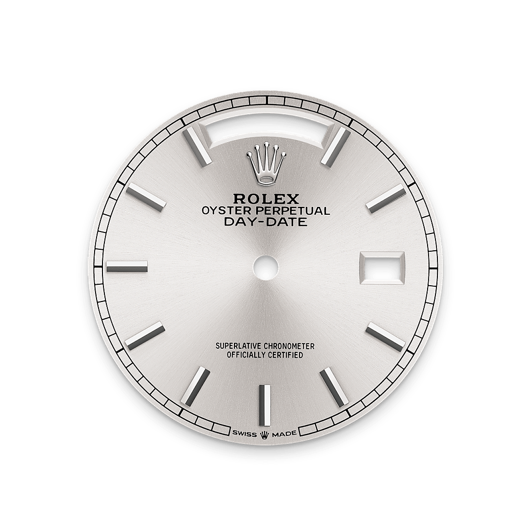 rolex Day-Date 36 dial in 18 ct white gold, M128239-0005 - Hyundaiwatch