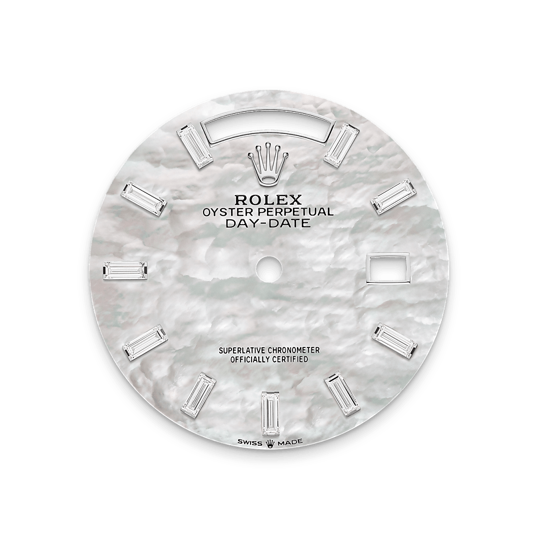 rolex Day-Date 36 dial in 18 ct white gold, M128239-0065 - Hyundaiwatch