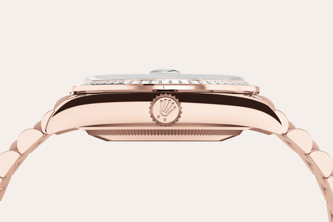 rolex Day-Date 36 material and crown  in 18 ct Everose gold, M128395TBR-0032 - Hyundaiwatch