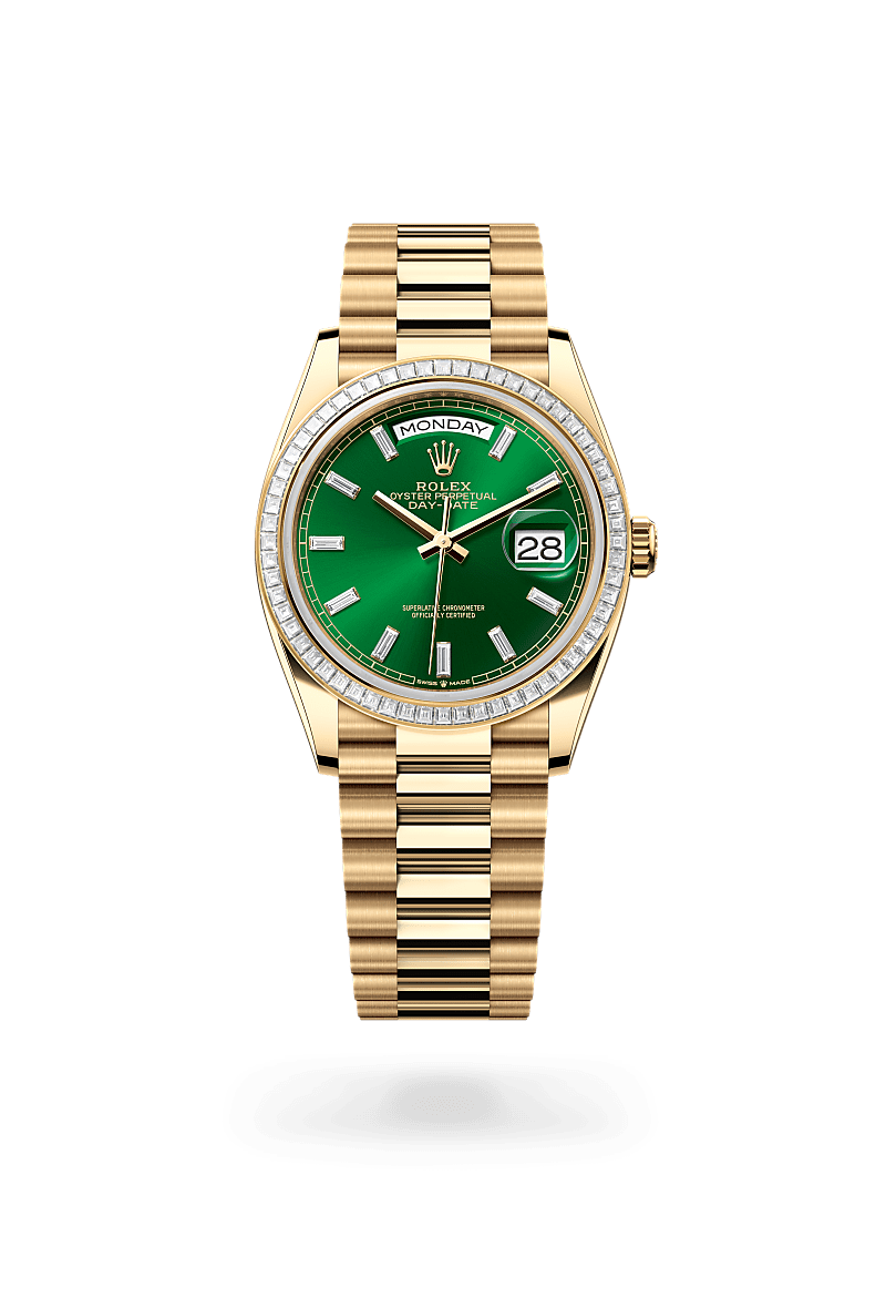 rolex DAY-DATE front view in 18 ct yellow gold, M128398TBR-0035 - Hyundaiwatch