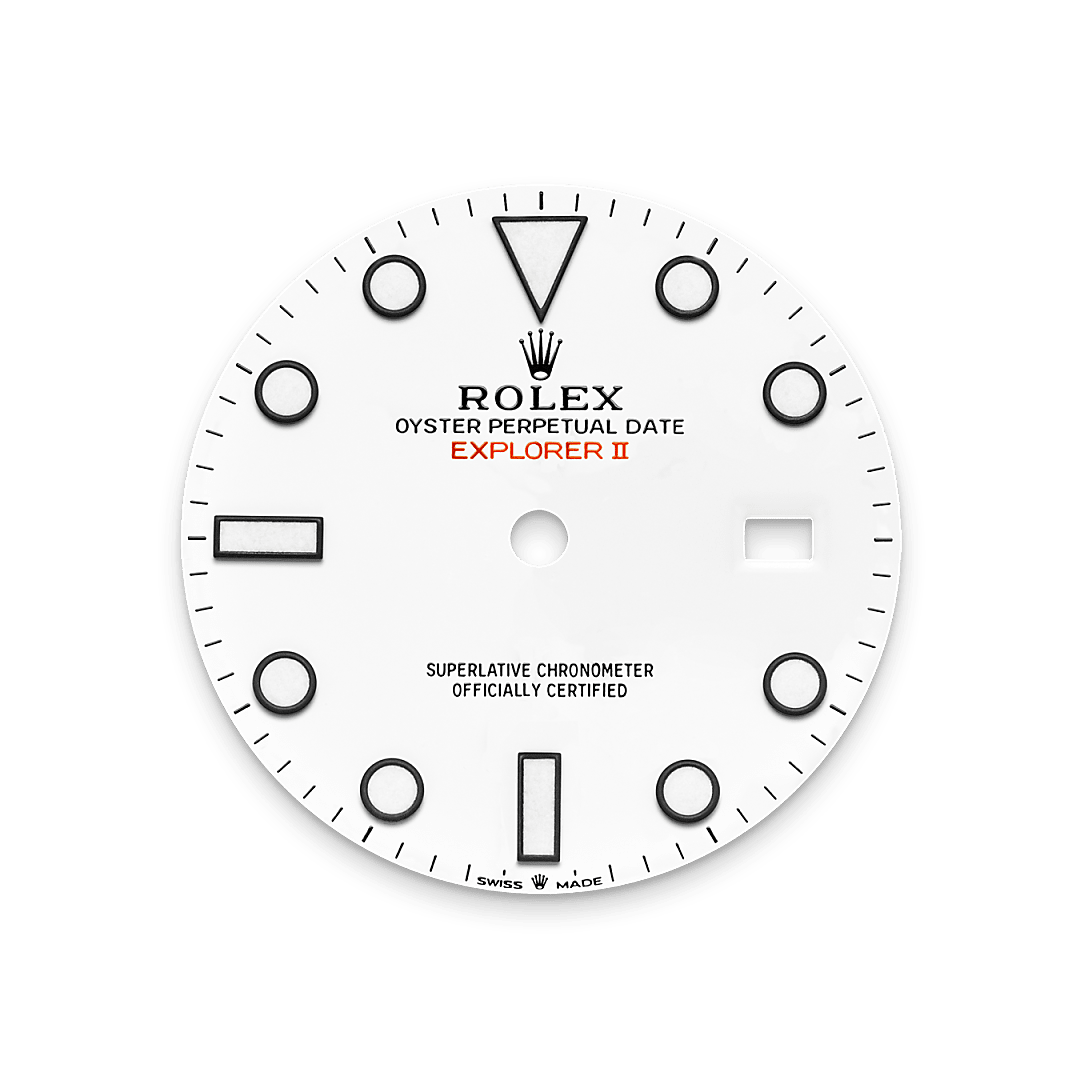 오이스터스틸 소재의 롤렉스 Explorer II 다이얼, M226570-0001 - 현대시계