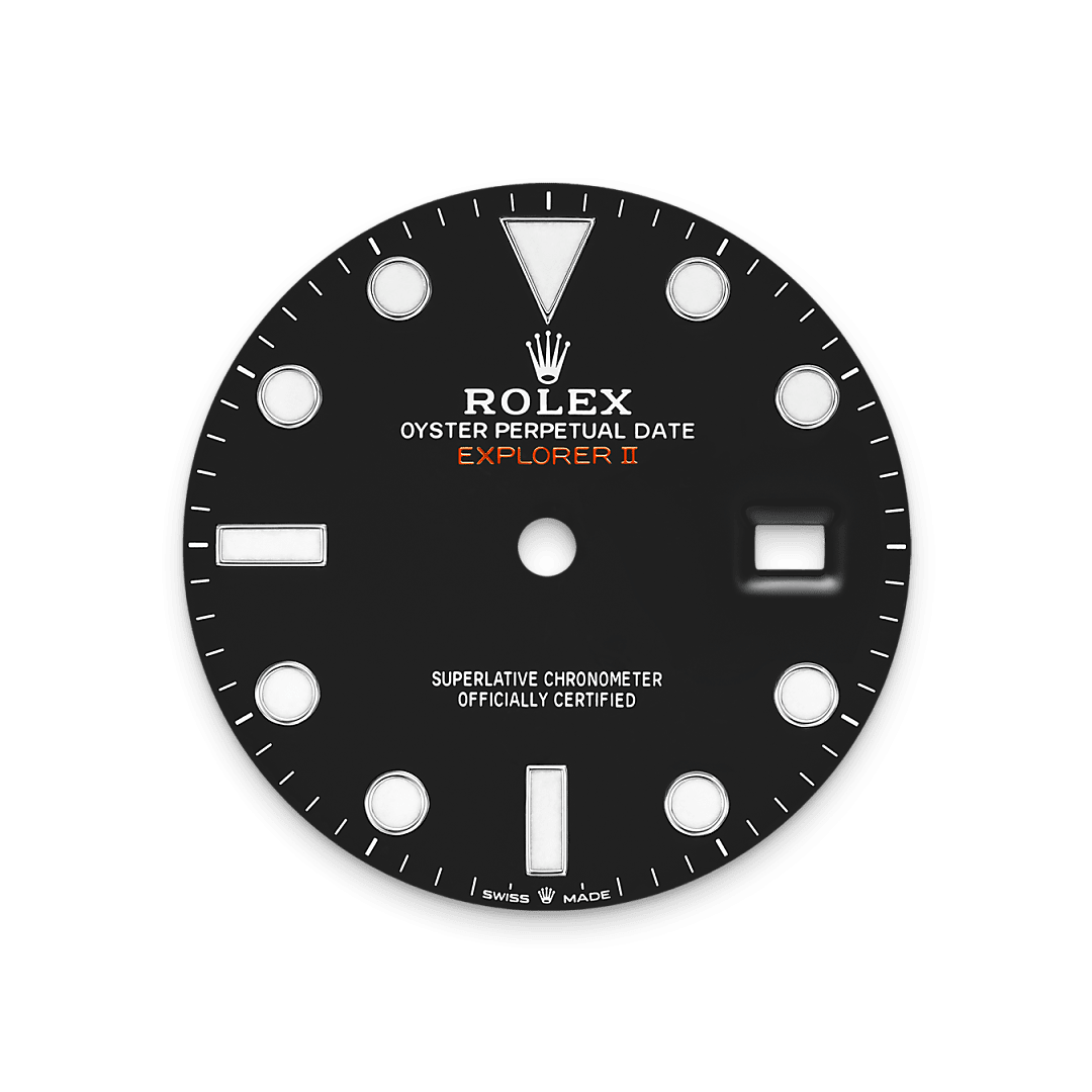 오이스터스틸 소재의 롤렉스 Explorer II 다이얼, M226570-0002 - 현대시계