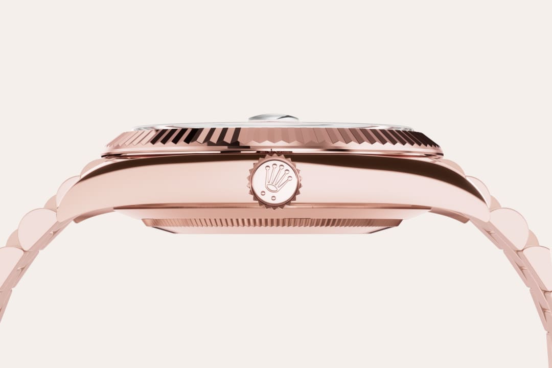 rolex Day-Date 40 material and crown  in 18 ct Everose gold, M228235-0001 - Hyundaiwatch