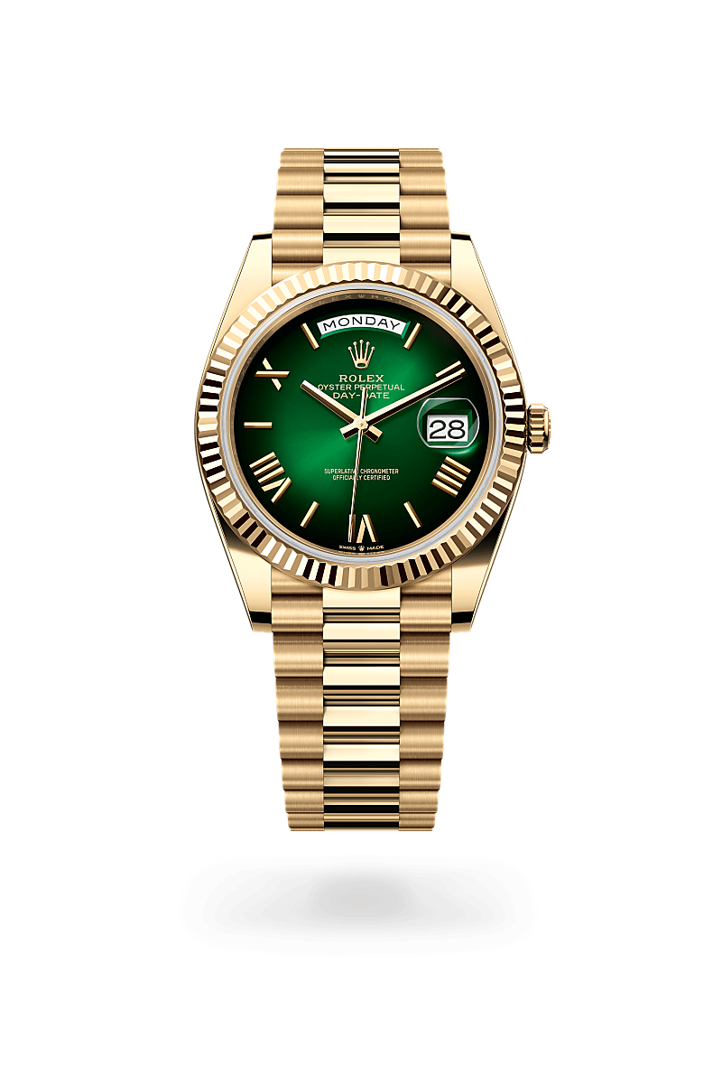 rolex DAY-DATE front view in 18 ct yellow gold, M228238-0069 - Hyundaiwatch