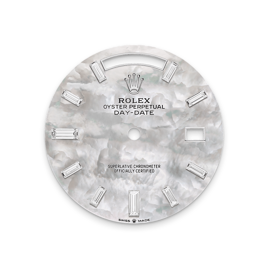 rolex Day-Date 40 dial in 18 ct white gold, M228239-0078 - Hyundaiwatch