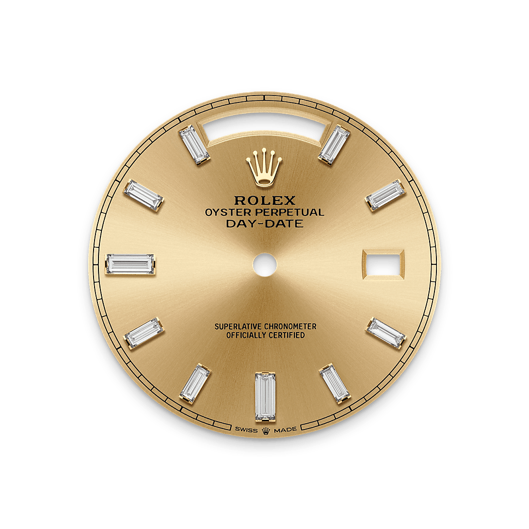 rolex Day-Date 40 dial in 18 ct yellow gold, M228348RBR-0002 - Hyundaiwatch