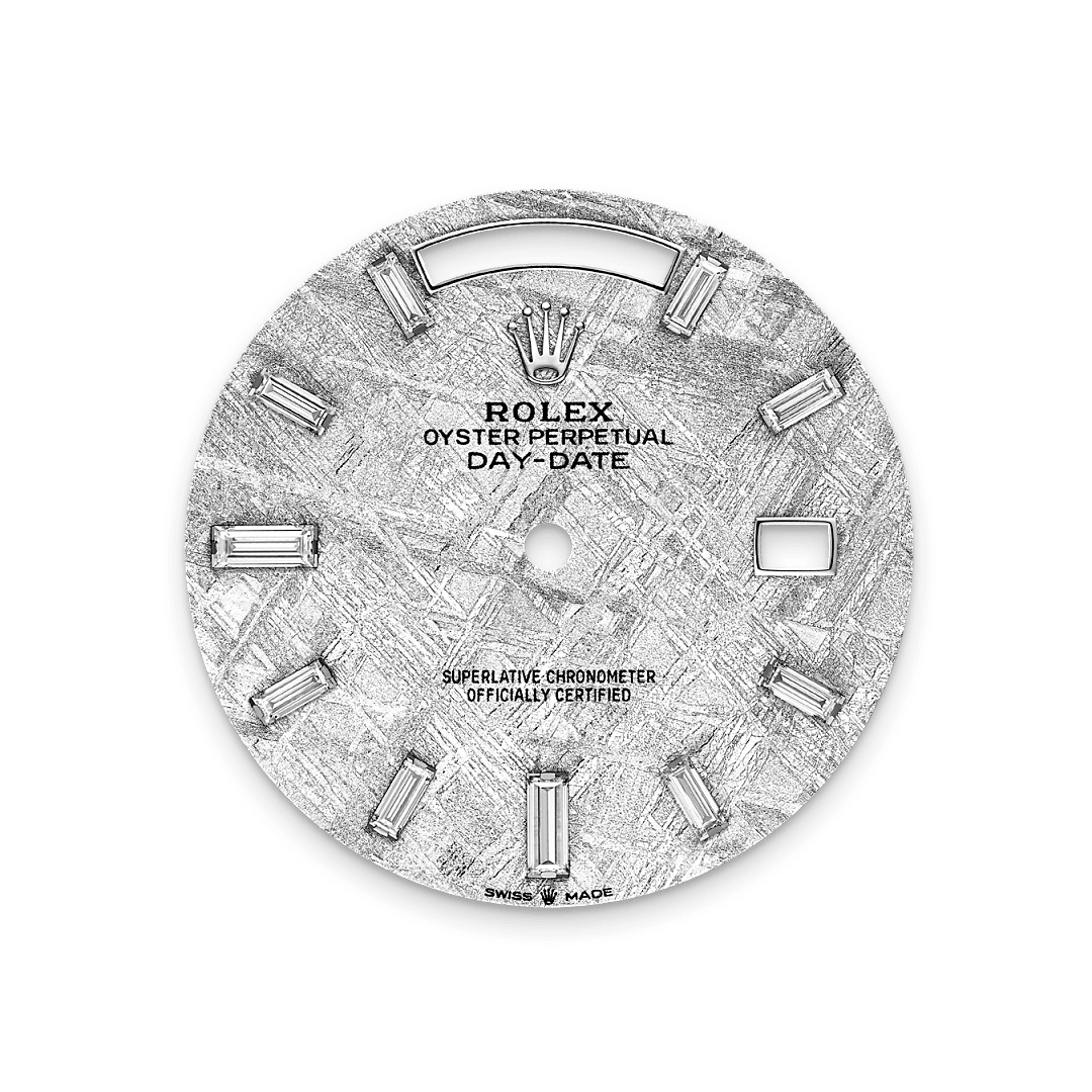 18캐럿 화이트 골드 소재의 롤렉스 Day-Date 40 다이얼, M228349RBR-0040 - 현대시계