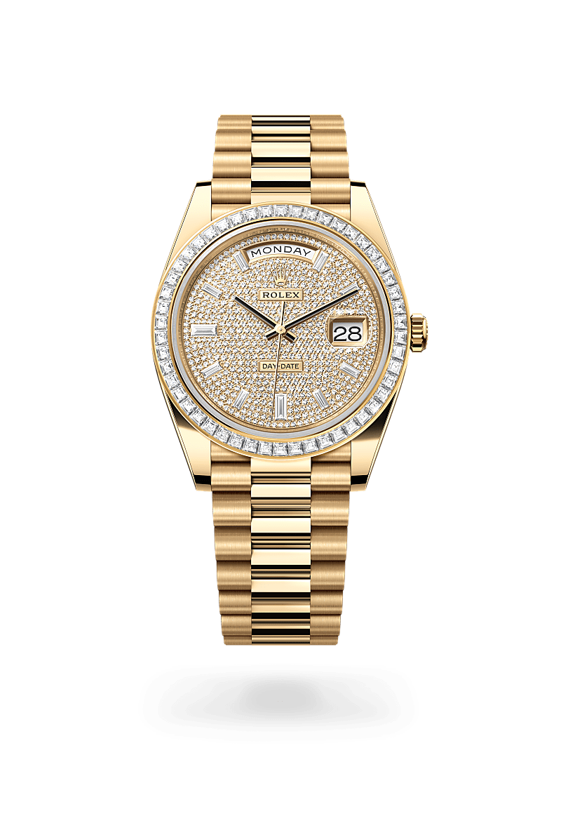 rolex DAY-DATE front view in 18 ct yellow gold, M228398TBR-0036 - Hyundaiwatch