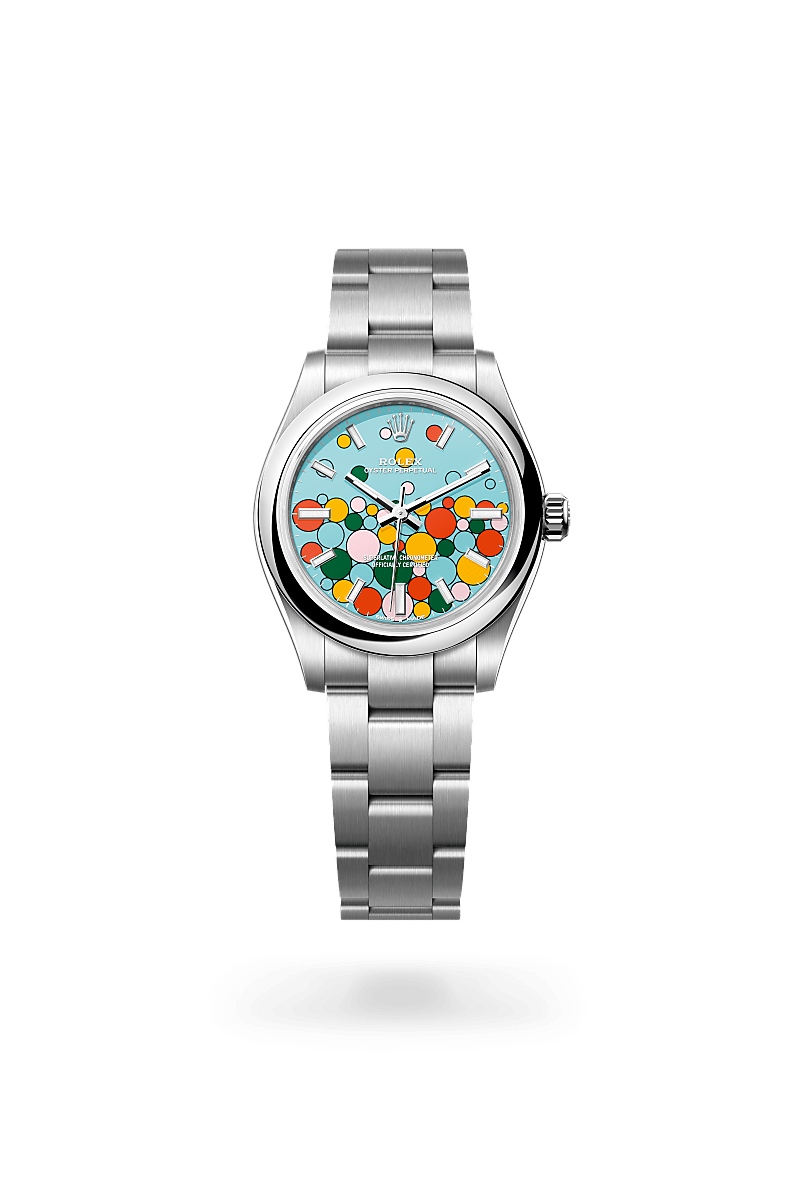 오이스터스틸 소재의 롤렉스 OYSTER PERPETUAL 정면, M277200-0010 - 현대시계