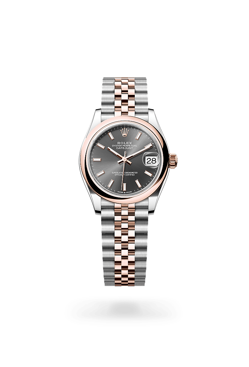 에버로즈 롤레조 - 오이스터스틸과 에버로즈 골드의 조합 소재의 롤렉스 DATEJUST 정면, M278241-0018 - 현대시계