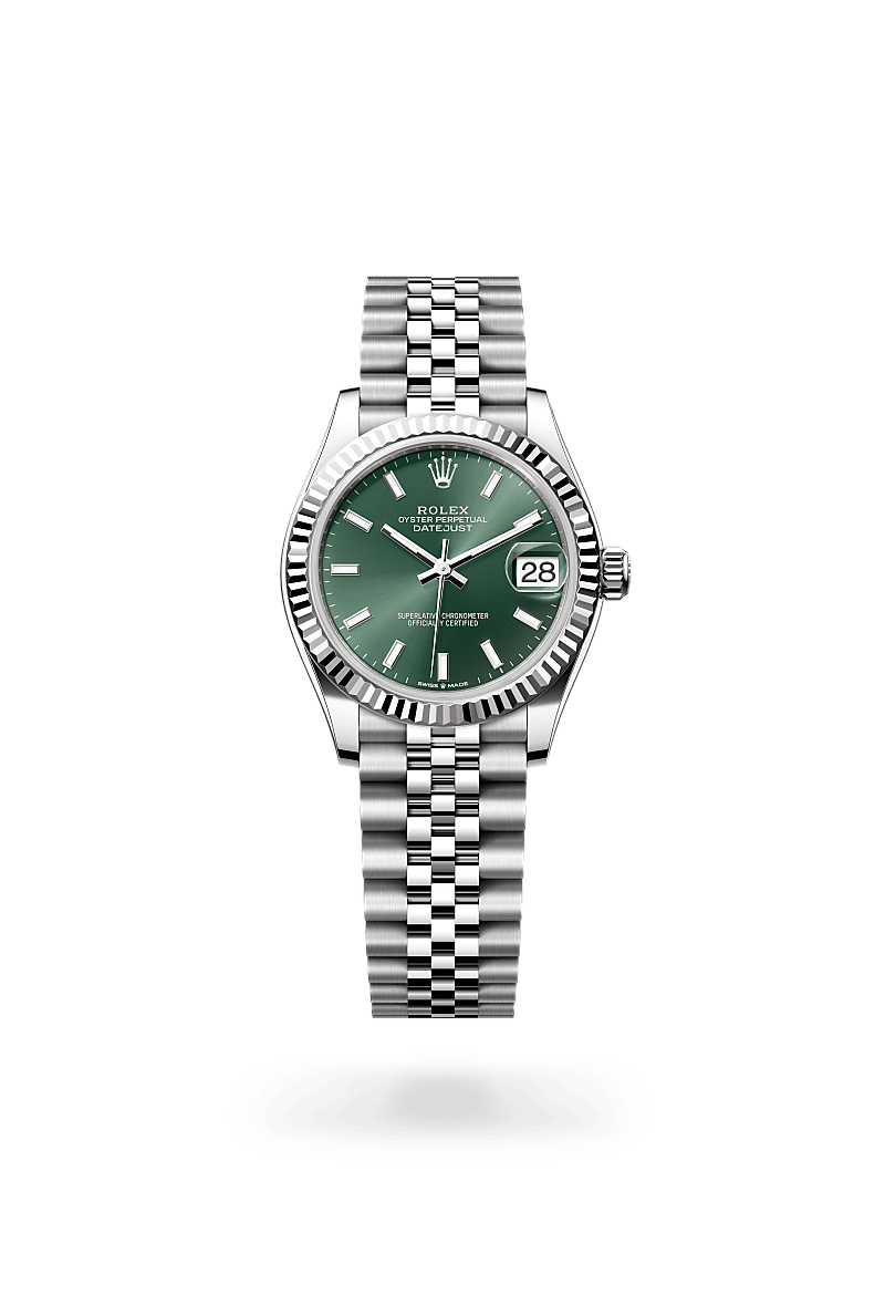 화이트 롤레조 – 오이스터스틸과 화이트 골드의 조합 소재의 롤렉스 DATEJUST 정면, M278274-0018 - 현대시계