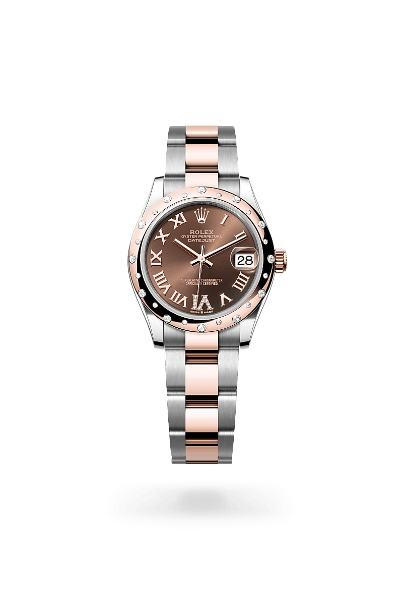 에버로즈 롤레조 - 오이스터스틸과 에버로즈 골드의 조합 소재의 롤렉스 DATEJUST 정면, M278341RBR-0003 - 현대시계