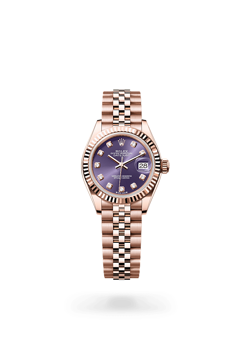 rolex LADY-DATEJUST front view in 18 ct Everose gold, M279175-0020 - Hyundaiwatch