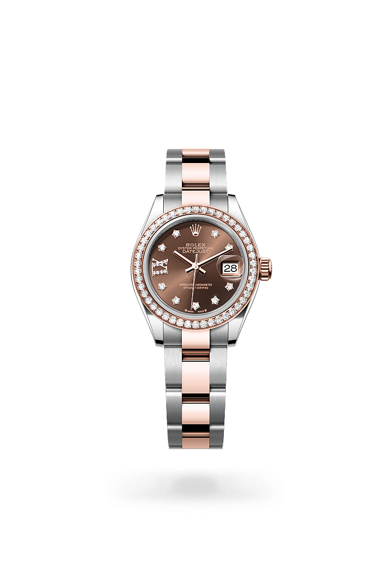 에버로즈 롤레조 - 오이스터스틸과 에버로즈 골드의 조합 소재의 롤렉스 LADY-DATEJUST 정면, M279381RBR-0004 - 현대시계