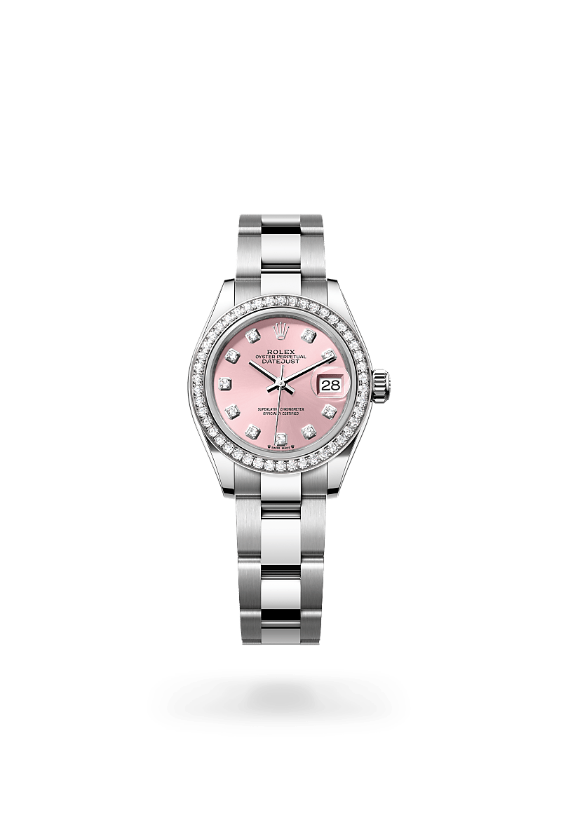 화이트 롤레조 – 오이스터스틸과 화이트 골드의 조합 소재의 롤렉스 LADY-DATEJUST 정면, M279384RBR-0004 - 현대시계