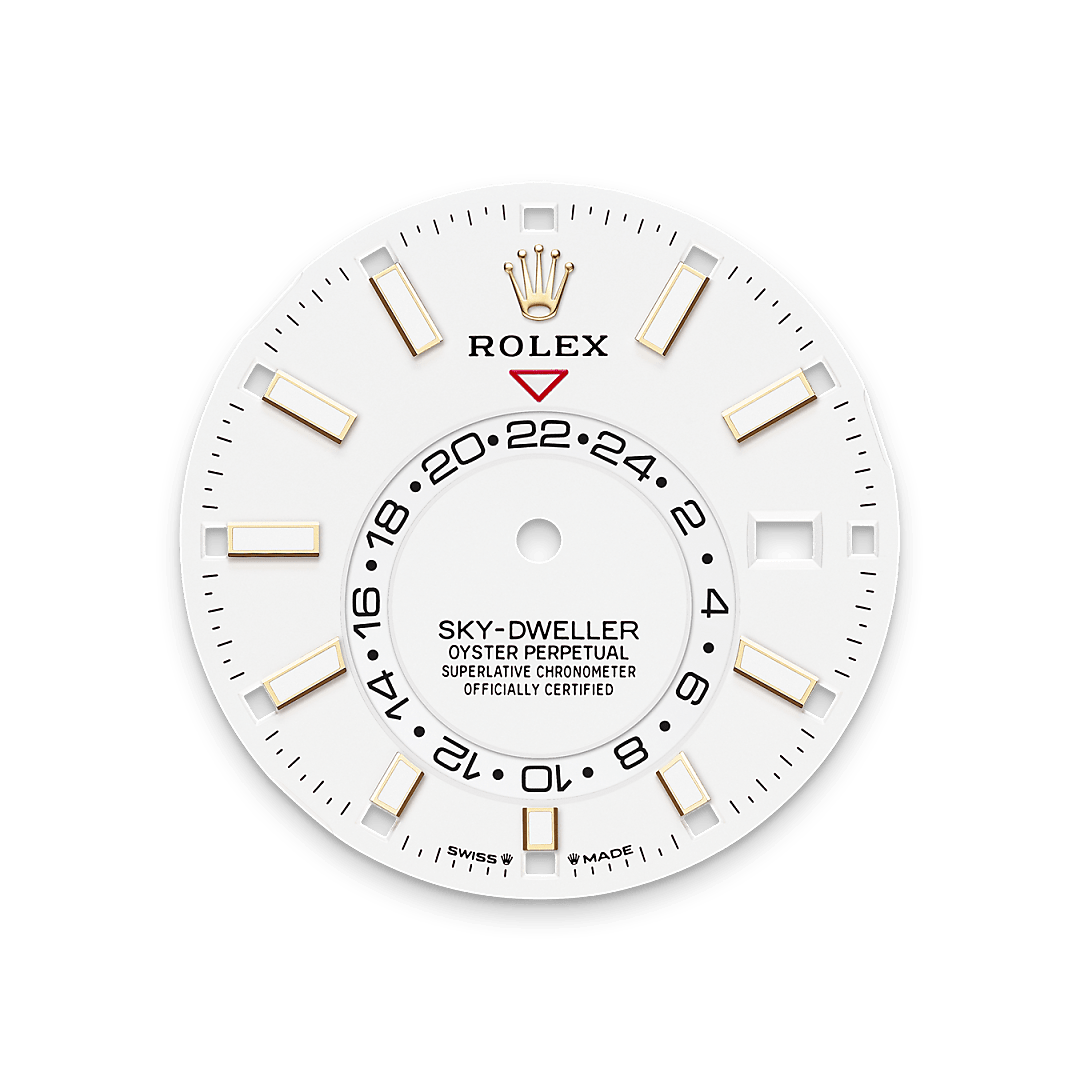 18캐럿 옐로우 골드 소재의 롤렉스 Sky-Dweller 다이얼, M336938-0006 - 현대시계